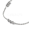 Non-Tarnish 304 Stainless Steel Round Beaded Link Chain Bracelets for Women LS-BJEW-D033-01P-2