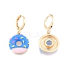 Enamel Donut Dangle Leverback Earrings EJEW-N012-101-1