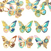 6Pcs 6 Styles Rack Plating Alloy Enamel Big Pendants ENAM-TA0002-76-1