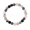 Natural Tourmalinated Quartz & Moonstone & Glass Round Beads Strertch Bracelets for Women Men NE6607-5