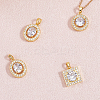9Pcs 3 Style Brass Micro Pave Cubic Zirconia Pendants KK-BBC0019-44-7