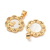 Brass Micro Pave Clear Cubic Zirconia Pendants KK-A214-23G-2
