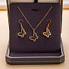 Alloy Rhinestone & Enamel Pendant Necklaces & Dangle Earrings Sets for Women FS-WGD52C4-14-1
