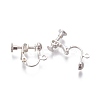 Rack Plated Brass Screw Clip-on Earring Findings X-KK-P169-04S-2