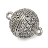Brass Micro Pave Clear Cubic Zirconia Magnetic Clasps KK-A230-02C-P-1