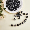 20Pcs Black Cube Letter Silicone Beads 12x12x12mm Square Dice Alphabet Beads with 2mm Hole Spacer Loose Letter Beads for Bracelet Necklace Jewelry Making JX433E-1