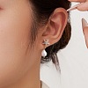 925 Sterling Silver Starfish Dangle Stud Earrings EJEW-M096-03G-2