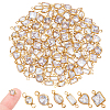 120Pcs 6 Styles Brass Clear Cubic Zirconia Connector Charms KK-NB0003-88-1