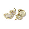 Brass Micro Pave Cubic Zirconia Pendants KK-G485-20C-G-2