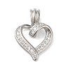 Rack Plating Brass & Clear Cubic Zirconia Pendants KK-S372-26P-1
