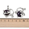 Natural Amethyst Kitten Pendants G-J386-C17-20-3