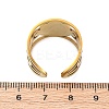 304 Stainless Steel Rhinestone Saint Benedict Open Cuff Rings LS-RJEW-M069-01G-3