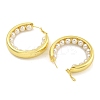 Rack Plating Brass with ABS Plastic Pearl Hoop Earrings for Women EJEW-G410-59G-2