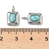 Natural & Synthetic Mixed Gemstone Rectangle with Oval Charms STAS-L022-516P-M-4