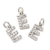 Brass Micro Pave Grade AAA Cubic Zirconia Charms ZIRC-P067-11P-E-NR-1