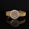 Brass Micro Pave Clear Cubic Zirconia Bangles for Women FS-WGA7409-40-1