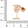 Brass Cubic Zirconia with Glass Pendants KK-Q026-24G-3