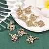 SHEGRACE Brass Pave Clear Cubic Zirconia Flower Chandelier Components Links XGRQ29273-393G-4