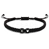 304 Stainless Steel Alphabet Beads Braided Bead Bracelets RY3090-11-1