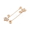 Rack Plating Maple Leaf Brass Clear Cubic Zirconia European Safety Chains KK-F879-25G-2