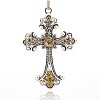 Antique Silver Tone Alloy Rhinestone Cross Big Pendants LS-RB-J141-14AS-1