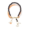 6mm Round Shell Pearl & ABS Plastic Imitation Pearl Tree-Color Multi-Strand Bracelets for Women BJEW-JB10493-1