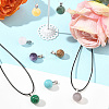 DIY Natural & Synthetic Gemstone Round Pendant & Waxed Cord Pendant Necklace Making Kits DIY-FS0008-47-7