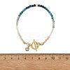 Gradient Natural Mixed Stone Faceted Round Beaded Bracelets BJEW-JB14398-01-4