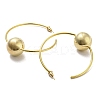 Brass Round Beaded Ring Stud Earrings EJEW-D067-01G-2