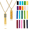 2Pcs 2 Styles Stainless Steel Perfume Bottle Necklaces NJEW-FH0001-29B-1