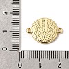 Brass Enamel White Flat Round Links KK-H267-110G-01-3