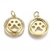 Brass Micro Pave Clear Cubic Zirconia Pendants KK-S061-64G-NR-2