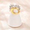 Brass Micro Pave Cubic Zirconia Cuff Ring for Women RJEW-L132-05G-3