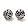 Brass Micro Pave Cubic Zirconia Beads KK-L229-024P-1