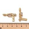 Brass Micro Pave Clear Cubic Zirconia Fold Over Clasps KK-B110-04G-3