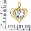 Rack Plating Heart Brass Micro Pave Clear Cubic Zirconia Pendants KK-P287-48A-GP-3