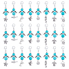 24Pcs 8 Styles Alloy & Synthetic Turquoise Beads  Pendants Decoration HJEW-DR00150-1