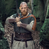 Medieval Style Adjustable PU Leather with Iron Fencing Sheath and Gauntlet Wristband AJEW-OC0005-08-6