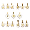 15Pcs 15 Styles Natural Freshwater Shell Geometric Charms PALLOY-JF03514-1