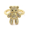 Rack Plating Brass Micro Pave Cubic Zirconia Finger Ring RJEW-C072-32A-01G-2