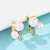 Round Brass Micro Pave Clear Cubic Zirconia Cuff Earrings EJEW-Z111-04G-03-2