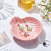 Shell Shaped Porcelain Jewelry Storage Display Trays for Rings AJEW-SP0006-06A-02-4