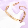 304 Stainless Steel Ring Link Chain Bracelets for Women BJEW-F529-13G-3