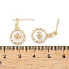 Bee Brass Micro Pave Cubic Zirconia Stud Earring Findings KK-E107-15G-02-3