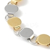 201 Stainless Steel Flat Round Link Chain Bracelets for Women Men BJEW-I316-07A-PG-2