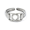304 Stainless Steel Cuff Rings for Women RJEW-M019-47G-2