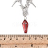 Halloween Alloy Spiked Thorns Link Dark Red Coffin Shaped Pendant Necklaces for Women NJEW-K294-01P-4