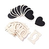 Heart Wooden Mini Chalkboard Signs AJEW-M035-02-5