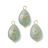 9Pcs 9 Styles Natural Green Aventurine & Rose Quartz & Amethyst Pendants PALLOY-JF02576-2