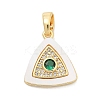 Brass Micro Pave Cubic Zirconia Pendents KK-M303-02G-11-1